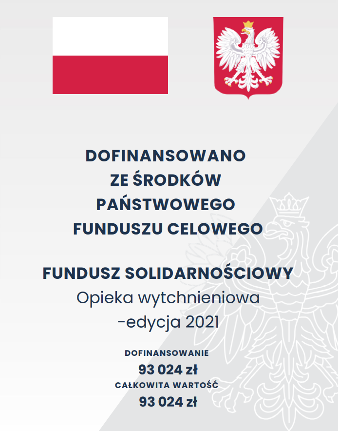 Plakat dot. programu Opieka Wytchnieniowa z wartością dofinansowania 93 024 zł